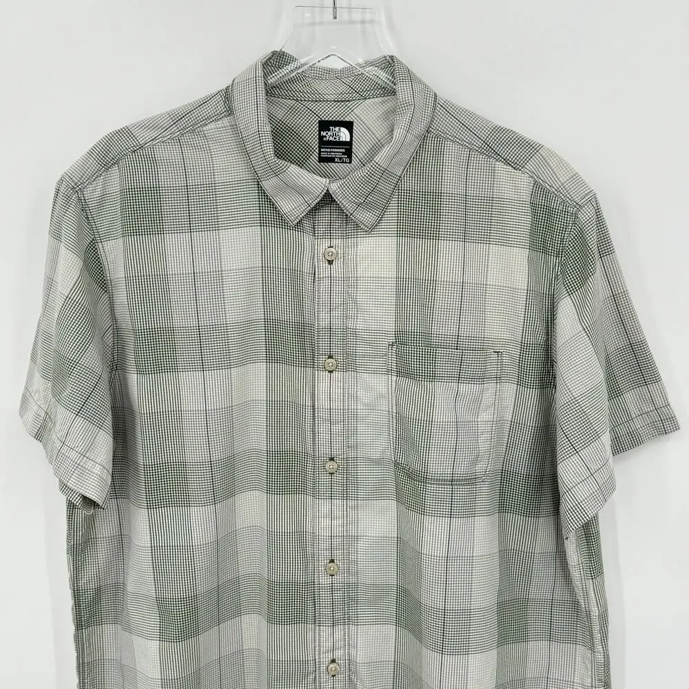 The North Face shirt XL nylon plaid button front lightweight outdoor hiking